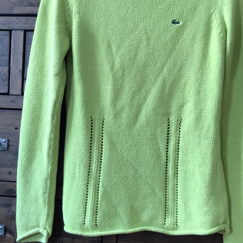 Lacoste Chartreuse Mock Neck Sweater - Picture 4 of 13